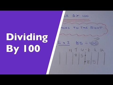 How To Divide A Decimal Or Whole Number By 100 Using The Column Method.