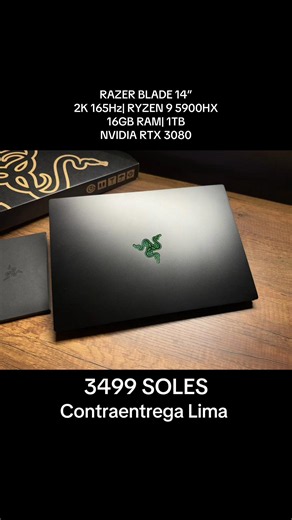 Razer Blade 14” 2K 165Hz | Ryzen 9 5900HX | RTX 3080 | 3499 Soles
