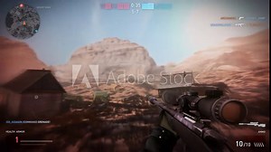 Defeat in the online multiplayer army battle shooter simulator challenge. Player defeated by the online opponents in the army computer game. Defeat screen after the online army action round.