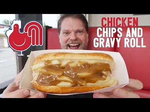 NEW RED ROOSTER CHICKEN CHIPS AND GRAVY ROLL FOOD REVIEW - Greg's Kitchen