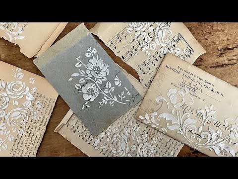 Creating Beautiful Papers using Texture Paste (aka drywall spackle) and Stencils