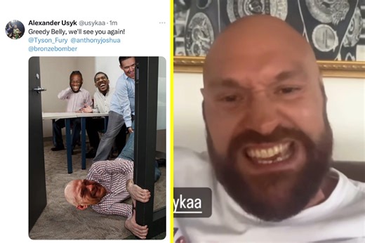 Oleksandr Usyk laughs off furious Tyson Fury’s insults with funny meme as Gypsy King vows to ‘annihilate’ him