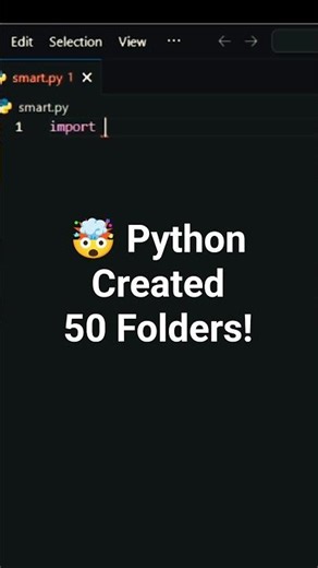 🤯 Python Created 50 Folders in Just 2 Seconds! 📁 #coding #python #shorts #viral