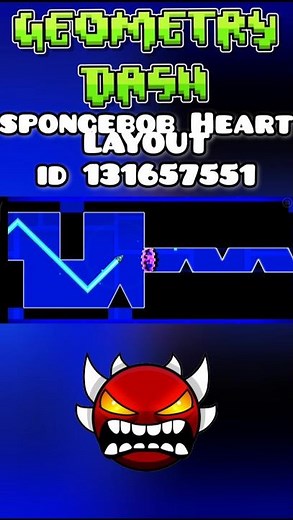 SPONGEBOB Heart In Geometry Dash #geometrydash #short