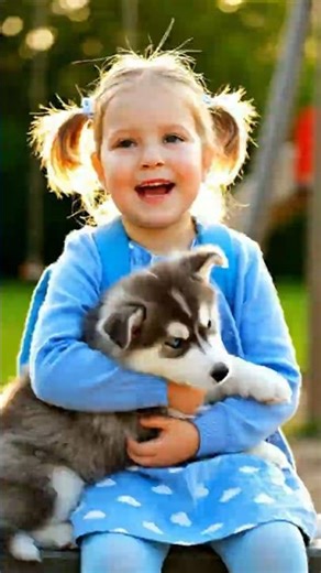 Baby trifft Welpen zum ersten Mal 😍🐶| Baby Shorts #shorts #babyshorts #lustigevideos
