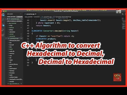 Writing C++ Algorithm to convert between hexadecimal and decimal and vice-versa.