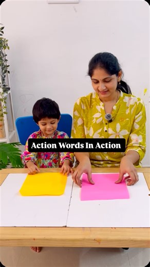 Just a simple paper and a few action words and see how learning turns into pure fun! This playful activity builds listening skills, focus, coordination, and confidence in the most joyful way 💛 My little one followed every move with so much excitement, learning truly happens through play ✨ #Save this for your toddler’s next learning game! 👶📄 Helps in 🔹Improves listening & comprehension skills 🔹Boosts vocabulary & action word learning 🔹Enhances motor coordination 🔹Builds focus & attention s