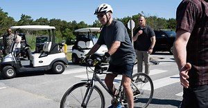 Biden bounces back after bike fall near Delaware beach home