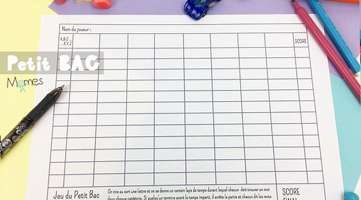 Petit bac à imprimer