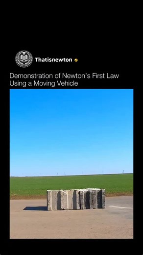 Demonstration of Newton’s First Law Using a Moving Vehicle😳🌍 Follow @thatisnewton ,All credits to respective creators/owners. DM for credits/removal Credits: chebotarev_evgeny #reels #interesting #viral | Thatis Newton