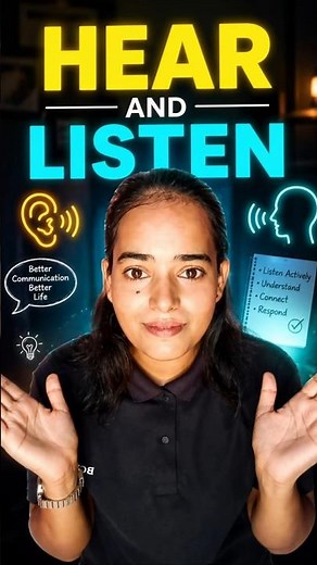 HEAR AND LISTEN Difference Explained 🔥 Improve English Communication Skills | Speaking Tips #shorts