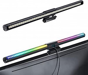 RGB Monitor Light Bar, Dual USB Powered LED Computer Lamp, No Glare, Touch Control, 5-Color Mode, Desk Lamps for Home Office