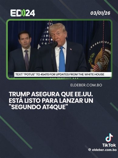 #eeuu🇺🇸 asegura que abra un segundo ataque a Venezuela si es necesario ya que el.primero fue un éxito 🙌