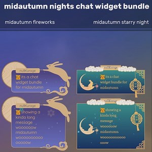 Midautumn Nights Chat Widget Bundle for Streamelements | Twitch (customizable) - Etsy