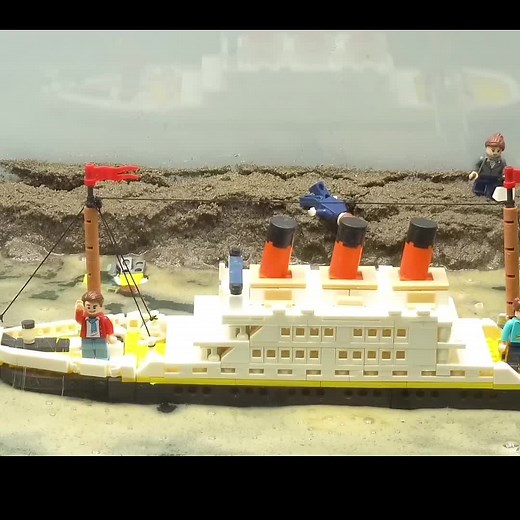 Lego Dam Collapses and Titanic Lego Ship Sinks - Miniature Lego City THE END