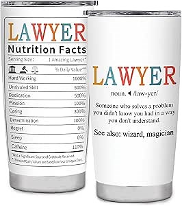 kwsnatel Lawyer Coffee Tumbler, 20oz Office Gift for Attorney, Law School and Practitioners Graduation Ideas, Men and Women Mug