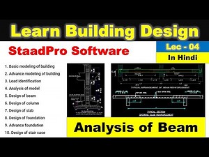 Staad pro tutorial in hindi [Lec 4]: Analysis of beam #staadpro #staad