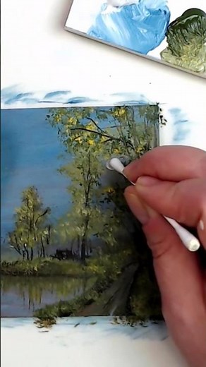Ich mache es einfach mit einem Wattestäbchen 🎨⭐ #malen