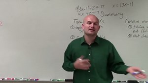 Summary for solve an absolute value equation