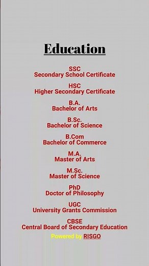 Education Abbreviations Explained | SSC, HSC, BA, BSc, PhD Meaning #shorts #diljitdosanjh