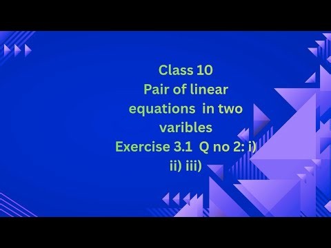 Pair of linear equations in 2 variables