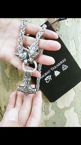 The Kings chain was worn by Viking kings as a status symbol. We give you the Wolf Mjolnir King Chain 🐺 🐺 Get Yours Now 👇ancientreasures.com/products/king-mjolnir | Ancient Treasures