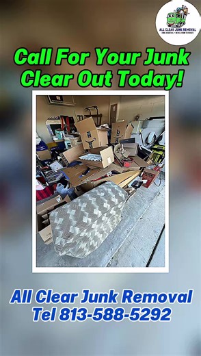 🚨It’s time to schedule your clear out today! We get junk gone so you can enjoy your space! Call/Text today 📱813-588-5292 ✅ Free Estimates ✅ Same-day or Next-day service ✅ Registered Business & Insured ✅ 260 5 Star Reviews ⭐️⭐️⭐️⭐️⭐️ ✅ Over 4 Years Serving Our Community ✅ Proper Disposal, Recycle, Donate Local small business, serving the greater Tampa area - Hillsborough, Pasco, Pinellas & Hernando County! #allclearjunkremoval #junkremoval #tampa #tampabay #wesleychapel