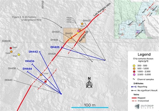Outcrop Silver Makes Discovery at Los Mangos, Stepping Out Four Kilometres South