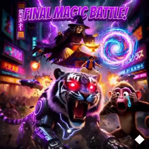 Giant Cyber Tiger Attacks the City! Modern Aladdin’s Final Battle 😱🐯