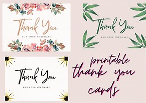 7 Types of Printable Thank You Cards - Etsy