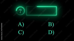 Quiz Animation template, Quiz Line Animation with option selection , question and test menu choice quiz show question and answers with option. Stock Video