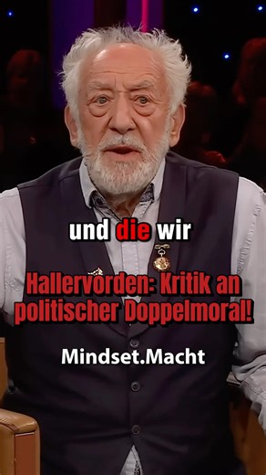 "Words instead of weapons" – Hallervorden appeals. #politics #germany #youtube #mindset #fyp