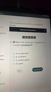 What is the meaning of "agitated" as it is used in paragraph 4?... | Filo