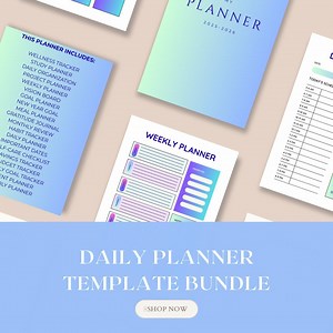 Editable Digital Planner Template for Canva: Undated Productivity Journal - Etsy