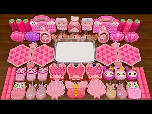 PINK Slime!! Mixing Random into Glossy Slime! Satisfying Slime Video #314