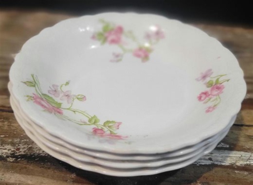Vintage Johnson Brothers Pink Floral Butter Pats Set of 4, English China Fruit Bowls - Etsy