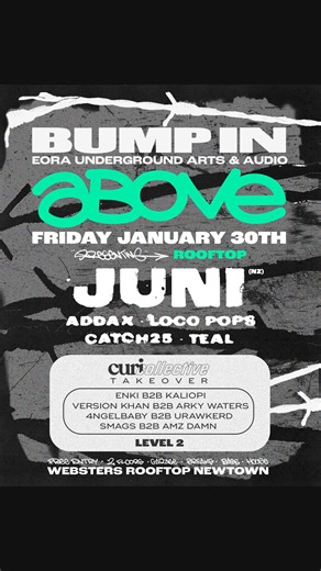 BUMP IN! | We’re back… ABOVE! Presenting: @itsjunimusic ⬆️⬆️ Back at @webstersbarnewtown for another free rooftop rave on the 30th of January!!... | Instagram