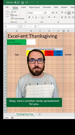 Thanksgiving Dinner Spreadsheet Planning Tool