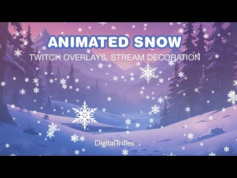 Animated Snow Twitch Overlays, Stream Assets, Winter and Christmas Theme, Snowfalls and Snowflakes