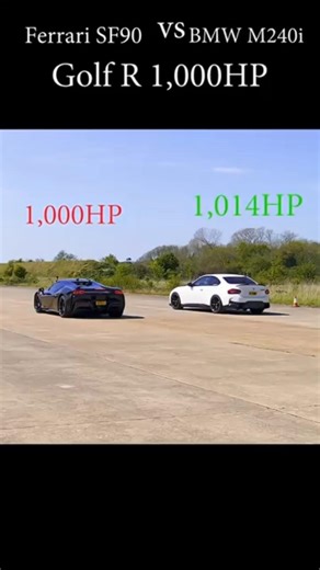 Ferrari SF90 vs 1,000hp Golf R vs BMW M240i