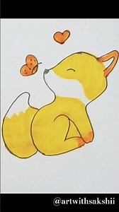 cute wolf drawing 🦊#trending #shorts #short