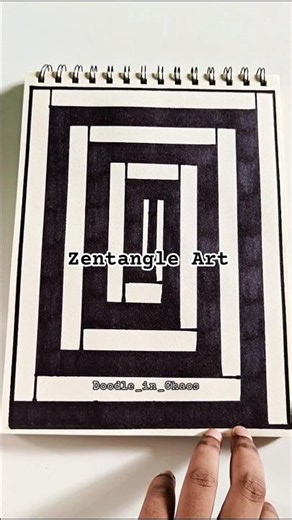 Relaxing Zentangle Art full tutorial black and white art #zentangle #art #relaxing #arttutorial #fyp