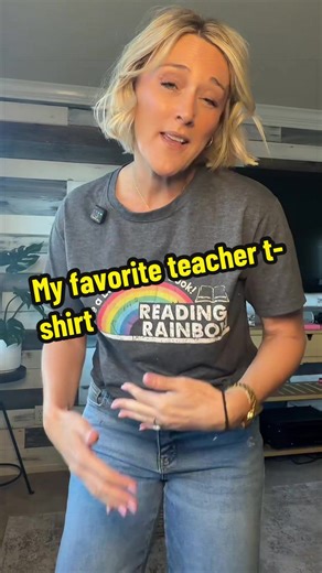 My “Reading Rainbow” teacher tee is basically my emotional support shirt at this point — if it’s clean, I’m wearing it. If it’s dirty… I’m considering laundry at 9pm just to make it happen. 🌈📚 #teacherfashion #tiktokmademebuyit #teachersoftiktok #teacherootd teacher t shirt