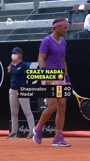 517K views · 8.8K reactions | He went on to win the tournament 勞 Nadal’s EPIC comeback vs Shapovalov from Rome 2021! | Tennis TV | Facebook