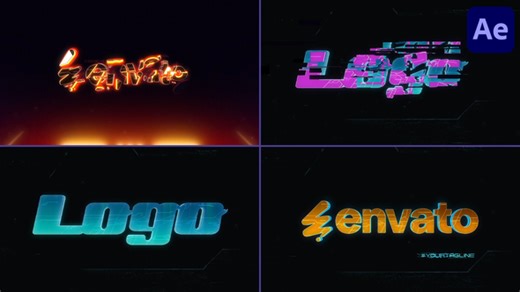 Cyberpunk Logo Reveal After Effects