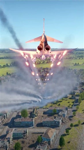 Fighter Jet Flare Drop Over a City