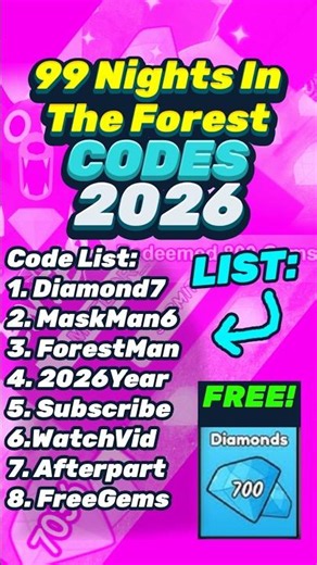 99 NIGHTS IN THE FOREST NEW CODES JULY 2026 UPDATE (20+ DIAMONDS) #roblox #99nitf