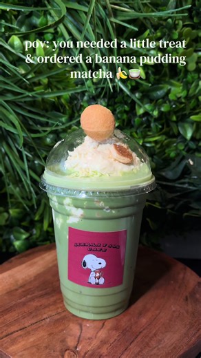 Delicious Banana Pudding Matcha at Sierra Y Sol Cafe