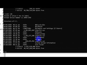 Check hidden files using command prompt