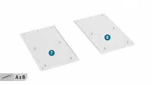 FUFU&GAGA 3-Combination White Wood 79.1 in. W 8-Door Big Armoires with Hanging Rods, Drawers, Shelves 74.8 in. H x 19.3 in. D KF020365,366,367